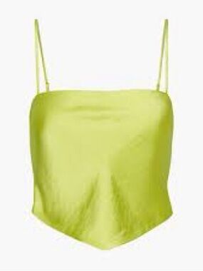 Aritzia Sunday Best Elektra Satin Cami Tie Back Top Pear Green XS